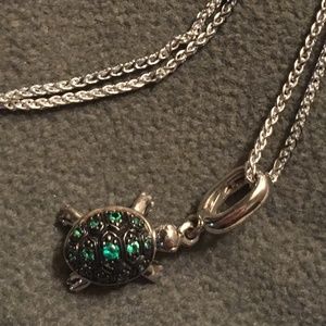 Emerald turtle necklace